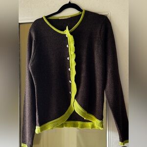 Stunning Vintage trachten jacket large 42 44 Austria wool autumn ruffle sweater